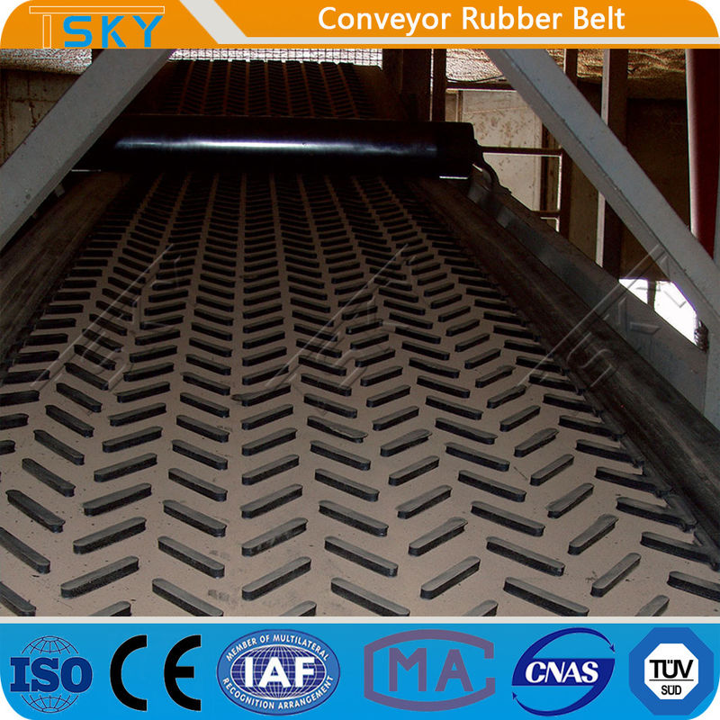 30° Inclination multi Corss Strip Pattern Rubber Conveyor Belt